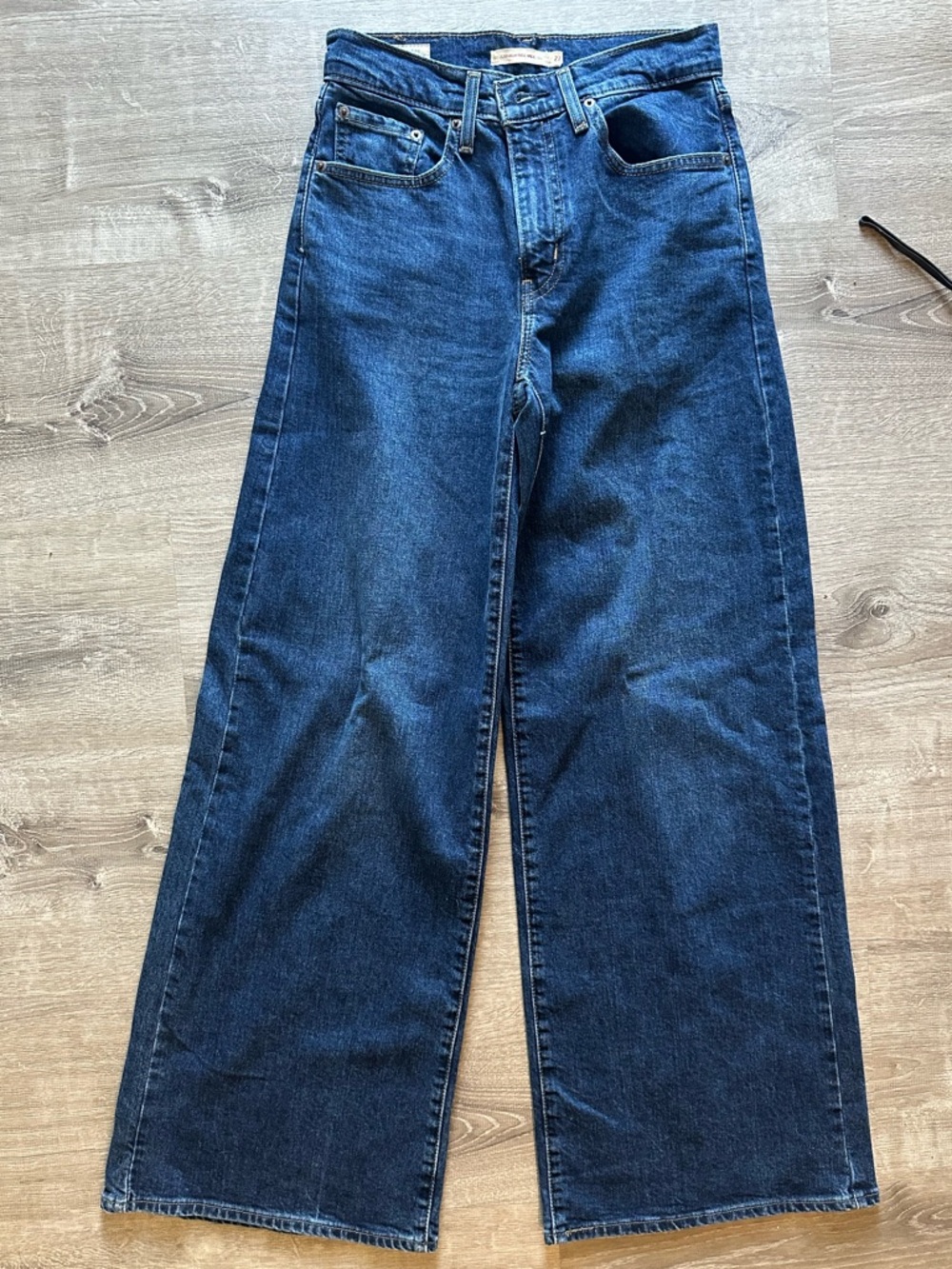 Levi’s women’s 728 wide leg- dark wash